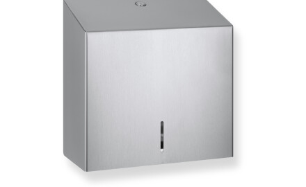 Square toilet paper dispenser for rolls up to Ø19 cm, R1 series / brushed steel