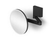 5x magnifying cosmetic mirror, round, LED-backlit, smooth light color adjustment, tiltable, dual-arm / matte black