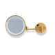 3x magnifying cosmetic mirror, round, with neutral-color LED backlight, tiltable, dual-arm design / glossy gold #1