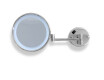 3x magnifying cosmetic mirror, round, with neutral-color LED lighting, tiltable, dual-arm / chrome