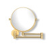 Compact mirror—straight, 3x magnification, round, tiltable, dual-arm design / glossy gold #1