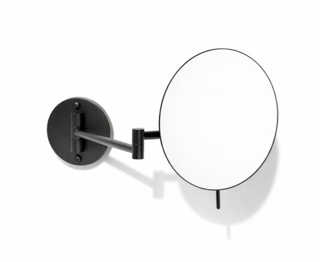 3x magnifying cosmetic mirror, round, tilting, with a double-jointed arm / matte black