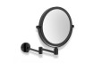 Compact mirror, straight / 3x magnification, round, tilting, dual-arm / matte black