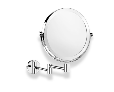 Compact mirror, straight / 3x magnification, round, tilting, dual-arm / chrome