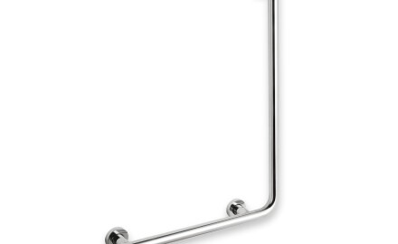 Support rail for people with disabilities, Ø32 STANDARD Type L, 55 x 77 (left) / polished stainless steel
