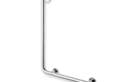 Support rail for people with disabilities, Ø32 STANDARD Type L, 55 x 77 (right-side) / polished stainless steel