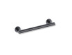 PREMIUM Straight Support Handrail for People with Disabilities, Ø32, 40 cm / Matte Black Stainless Steel