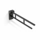 PREMIUM Tilting Support Handrail for People with Disabilities, Ø32, 80 cm / Matte Black Stainless Steel #1