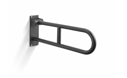 Support Handrail for People with Disabilities, Ø32, Curved, Tilting, STANDARD - 60 cm / Stainless Steel, Matte Black