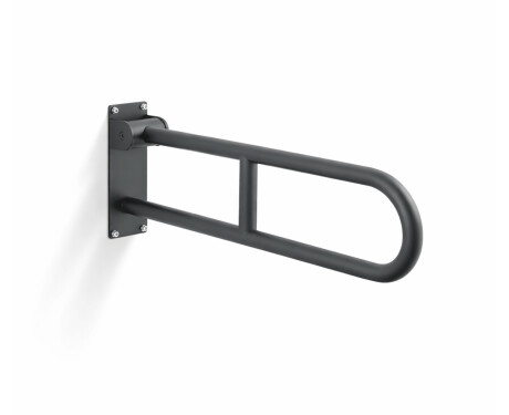 Support Handrail for People with Disabilities, Ø32, Curved, Tilting, STANDARD - 70 cm / Stainless Steel, Matte Black