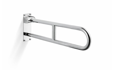Support Handrail for People with Disabilities, Ø32, Curved, Tilting, STANDARD - 70 cm / Polished Stainless Steel