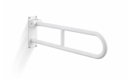 Support rail for people with disabilities, Ø32, curved, tilting, STANDARD - 70 cm / stainless steel, matte white
