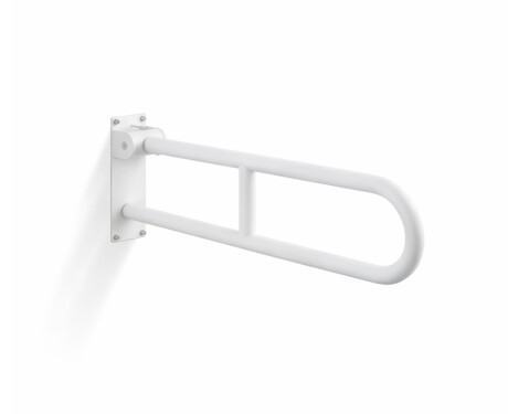 Support rail for people with disabilities, Ø32, curved, tilting, STANDARD - 70 cm / stainless steel, matte white