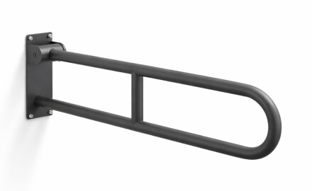 Support Handrail for People with Disabilities, Ø32, Curved, Tilting, STANDARD - 80 cm / Stainless Steel, Matte Black
