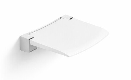Folding shower seat / matte white, chrome