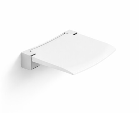 Folding shower seat / matte white, chrome
