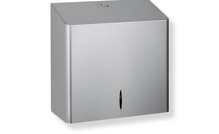 V-fold paper towel dispenser (max. paper load dimensions: 25.5 x 11.5 x 24 cm), R10 series / brushed steel