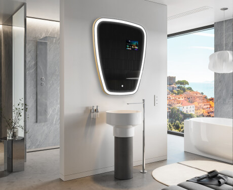 SMART Irregular Bathroom Mirror LED Z222 Google #9