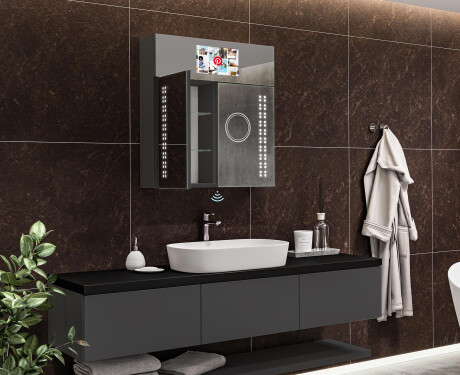 Smart LED Illuminated Mirror Medicine Cabinet - L55 Sarah 26,2" x 28,3" #12