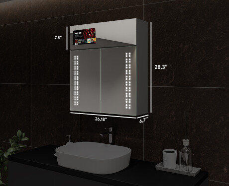 Smart LED Illuminated Mirror Medicine Cabinet - L55 Sarah 26,2" x 28,3" #3