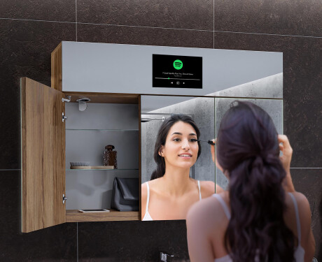 Smart LED Illuminated Mirror Medicine Cabinet - L27 Sarah 39,37" x 28,35" #8