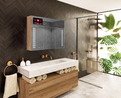 Smart LED Illuminated Mirror Medicine Cabinet - L55 Sarah 39,4" x 28,3" #6