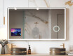 Rounded Modern LED Mirror with iPad Displine L141 Frame