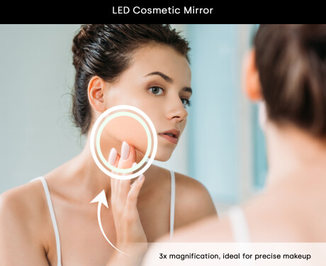Rounded Modern LED Mirror with iPad Displine L141 Frame #6