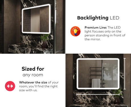 PremiumLine Illuminated Bathroom LED Lighted Mirror L141 #5