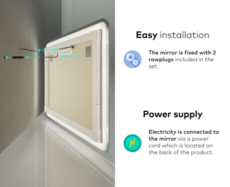 Designer Backlit LED Bathroom Mirror L142 #10