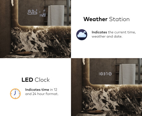 Designer Backlit LED Bathroom Mirror L142 #7