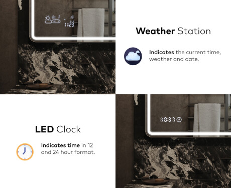 Bathroom Mirror LED Lighted Rectangular L147 #7